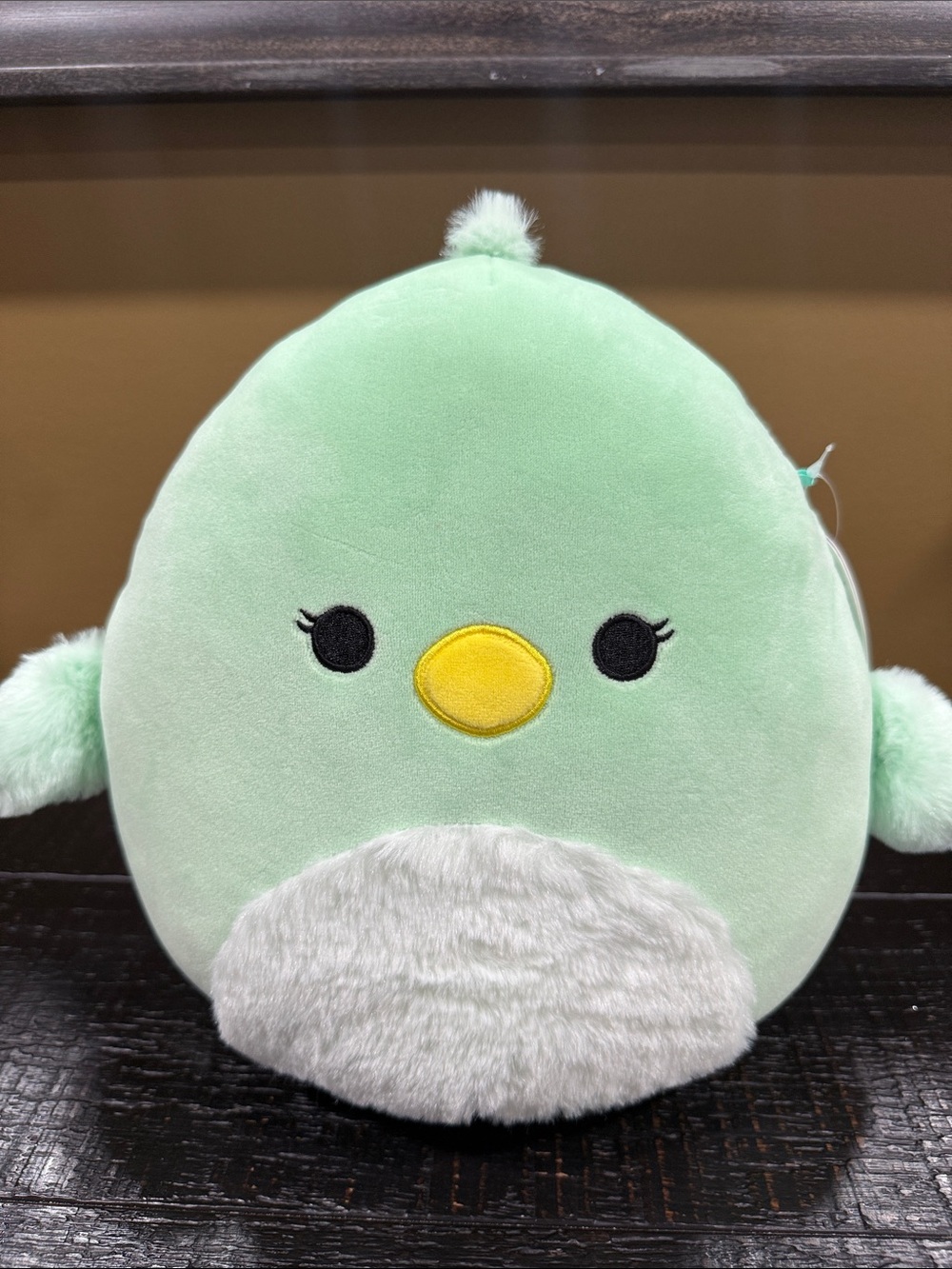 Mint Green Plush Bird Pillow with Yellow Beak Justine